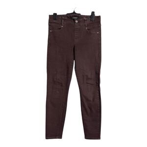 Liverpool Ankle Skinny 4 / 27 Womens Jeans Casual Denim Pants Purple Brown
